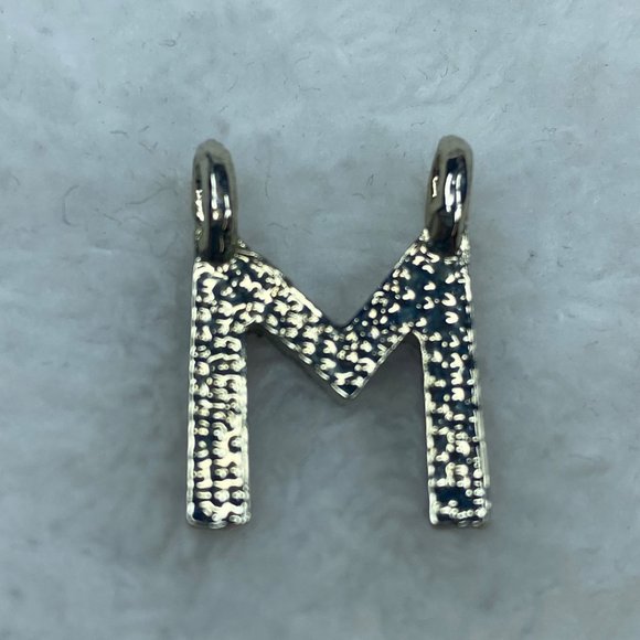 Initial Alphabet Letter M Jewelry Pendant Necklace Charm Purple Rhinestones - Picture 4 of 9